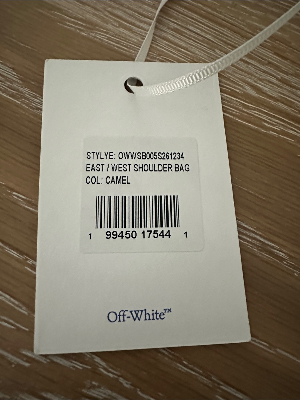 Off-White Pale Cream Leather Shoulder Bag with Gold Hardware - Picture 2 of 9